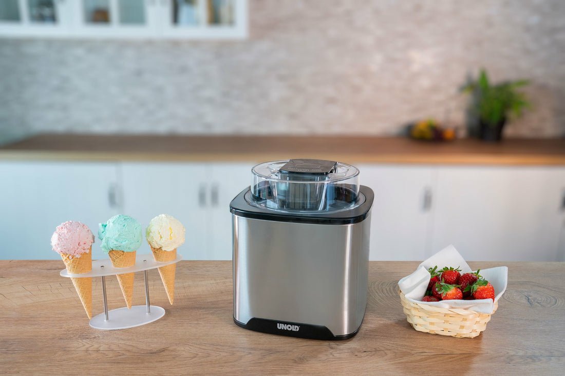 Unold 48855 Máquina Para Helados Heladera Tradicional 1,5 L Negro, Acero Inoxidable 12 W