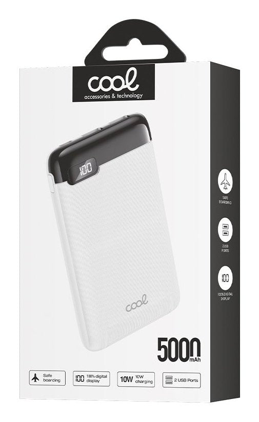Cool Bateria Externa Power Bank 5000 Mah Display 10w Blanco