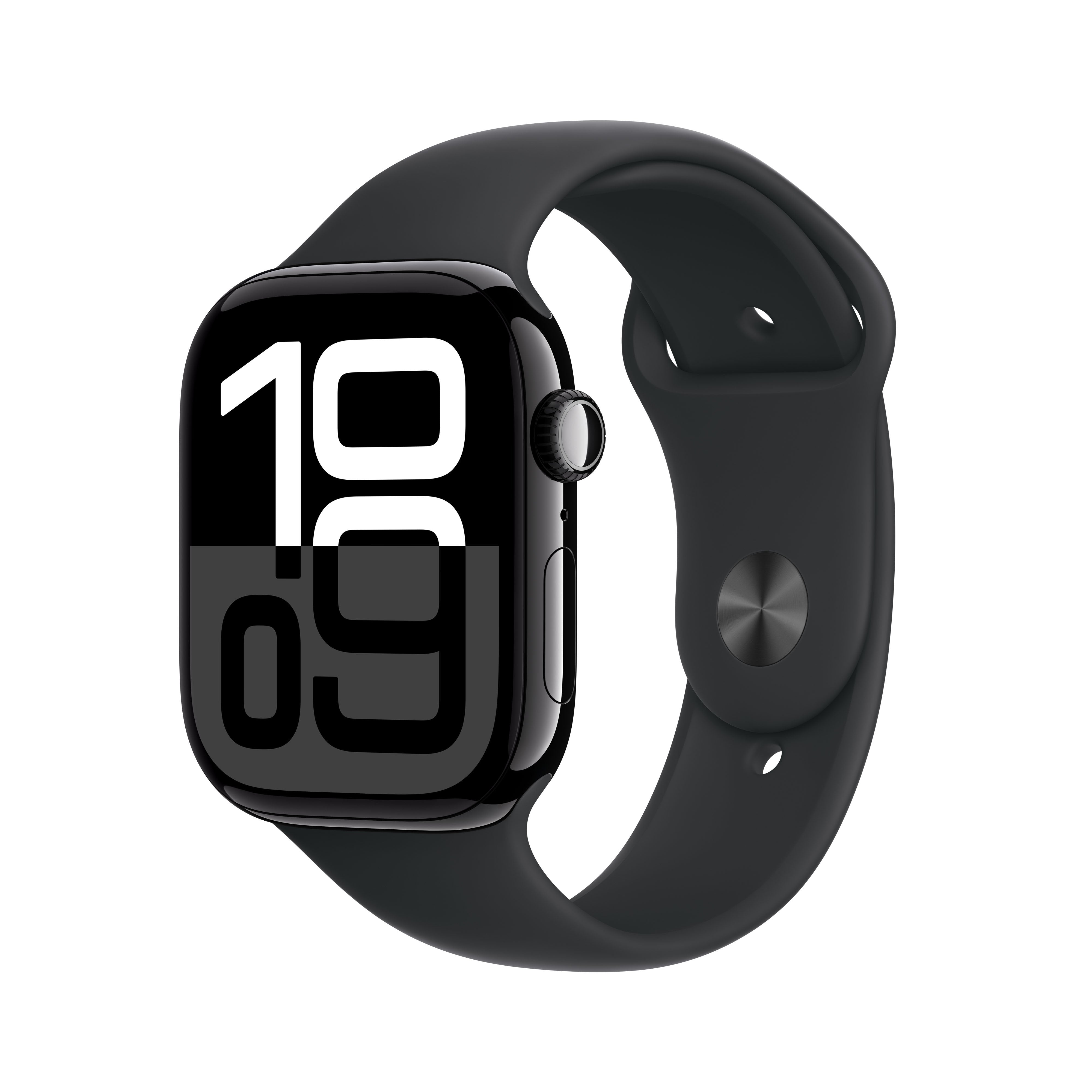 Apple Apple Watch Series 10 Gps 46mm Jet Black Aluminium Case With Black Sport Band - M/L