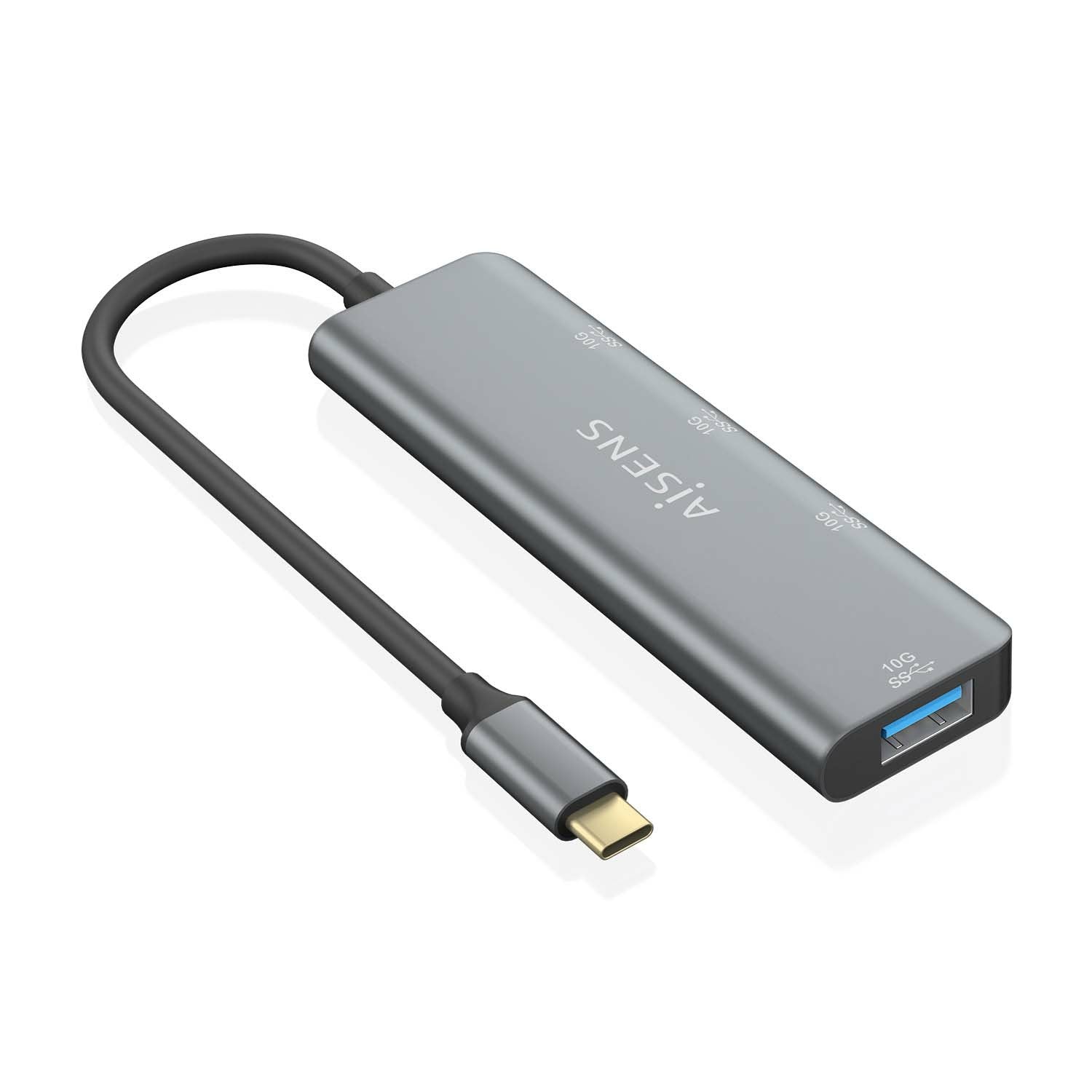 Aisens Hub Usb 3.2 Gen2 10g Usb-C - Usb-C/M-1xusb-C/H-3xusb-A/H - 15cm - Gris