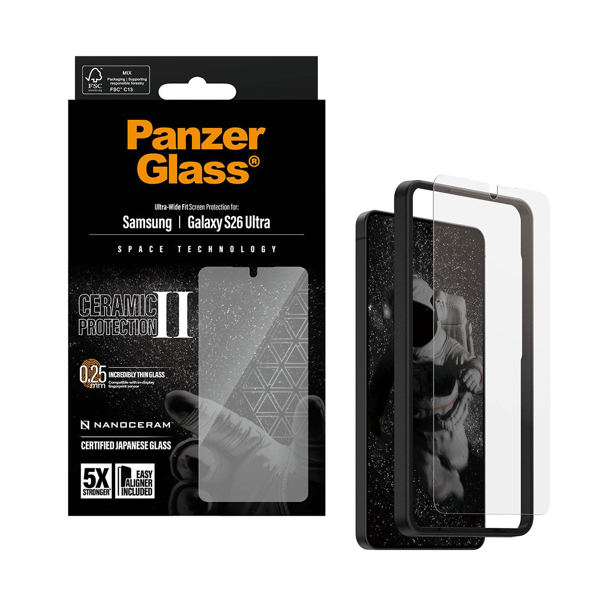 EAN 5715685033810 - PanzerGlass ® Ceramic Screen Protector Samsung Galaxy S26 Ultra | Ultra-Wide Fit w. EasyAligner Protector imagen 5