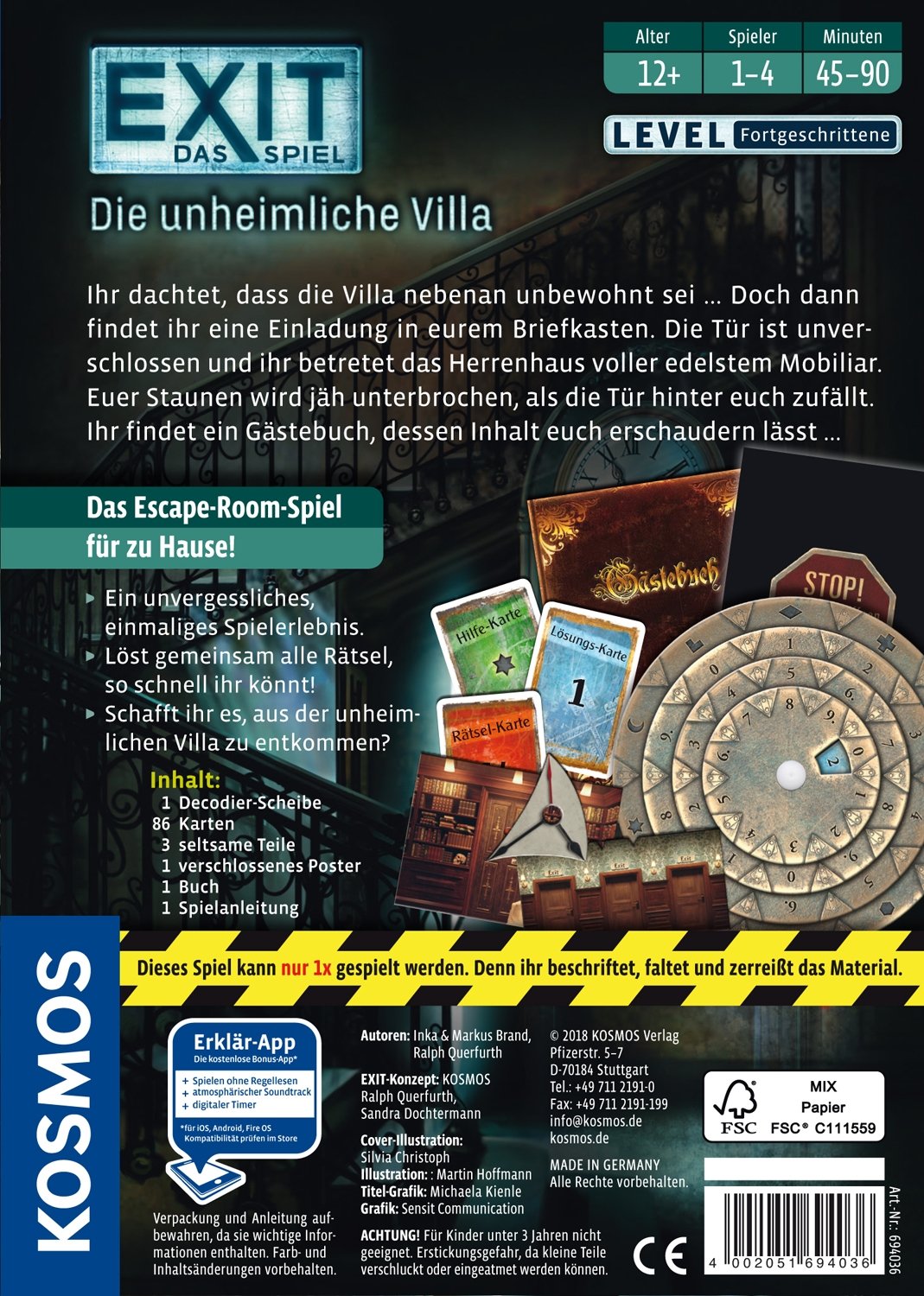 Kosmos Exit - The Game - The Eerie Villa, Juego De Fiesta 694036