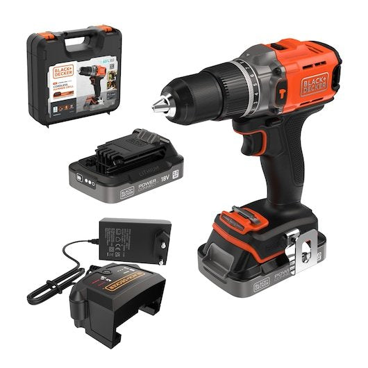 Taladro De Impacto Inalámbrico Negro&Decker 18 V 2 X 2 Ah. Kof Bcd383d2xk