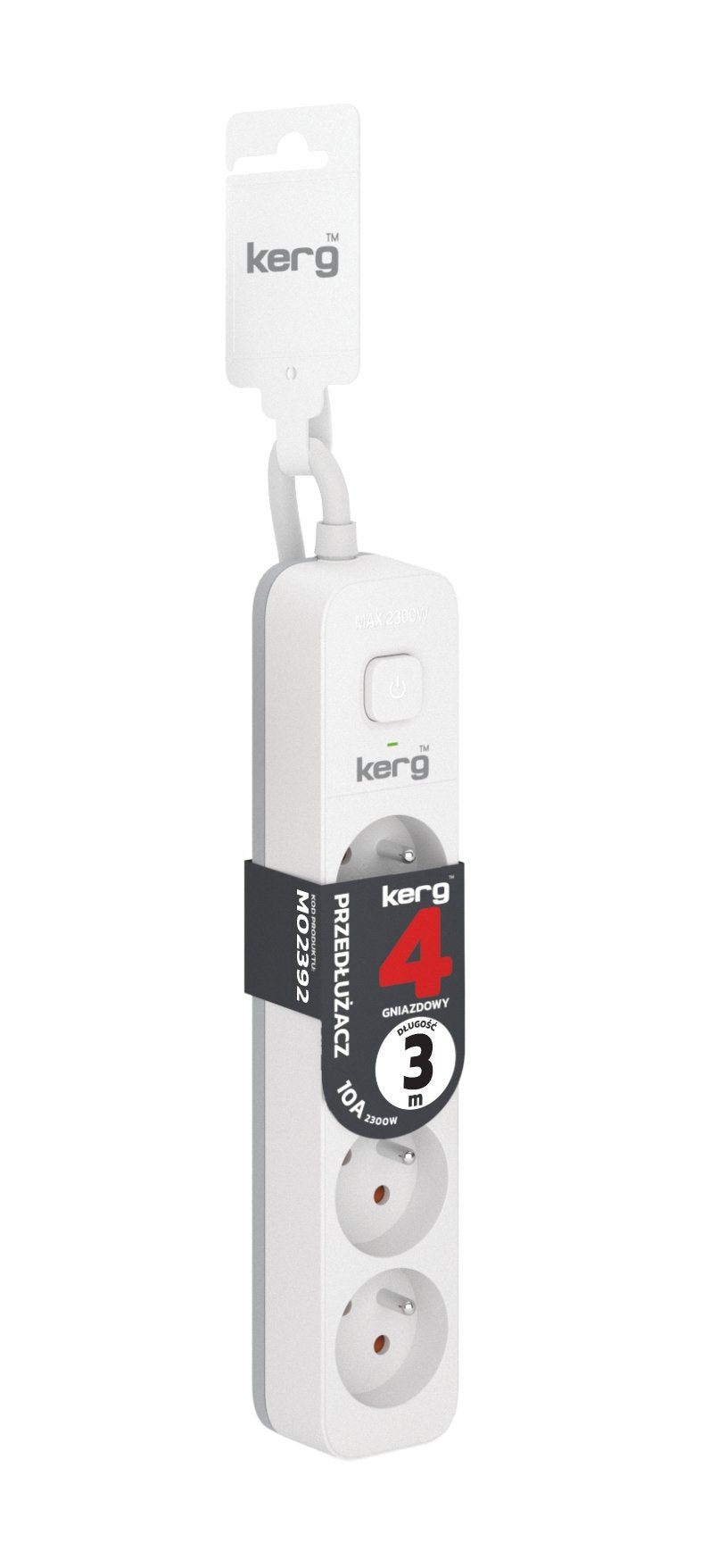 EAN 5901791140355 - HSK DATA Kerg M02392 4 Earthed sockets - 3.0m power strip with 3x1mm2 cable 10A imagen 1