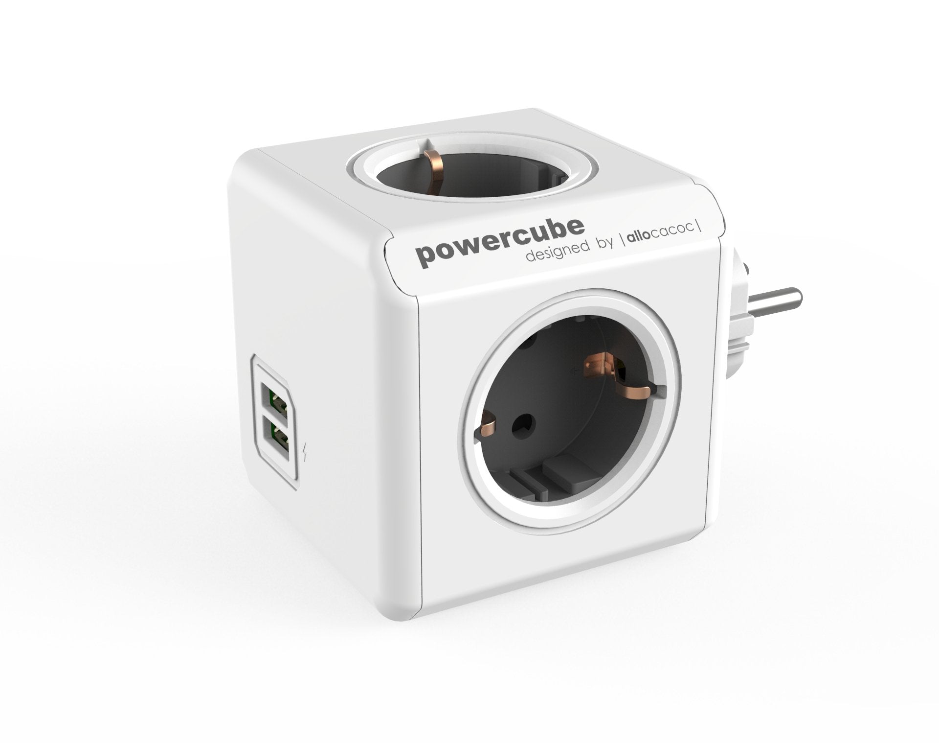 EAN 8718444085713 - Allocacoc PowerCube Original USB base múltiple 4 salidas AC Interior Gris, Blanco imagen 1