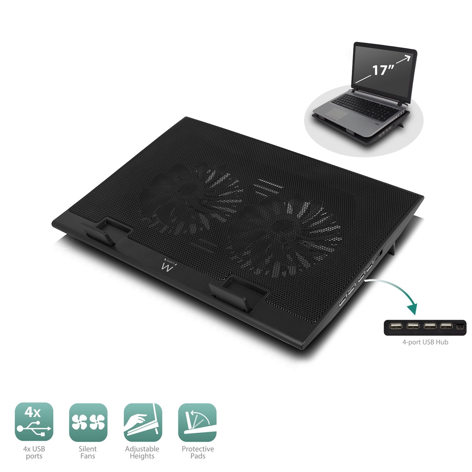 EAN 8054392611926 - Ewent EW1253 almohadilla fría 43,2 cm (17") Negro imagen 5