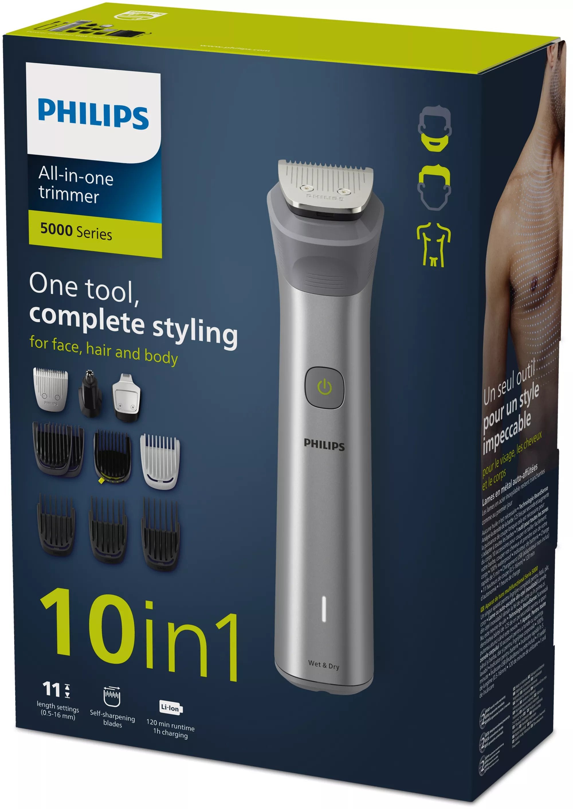 EAN 8720689002219 - Philips MG5920/15 cortadora de pelo y maquinilla Acero inoxidable 11 Ión de litio imagen 3