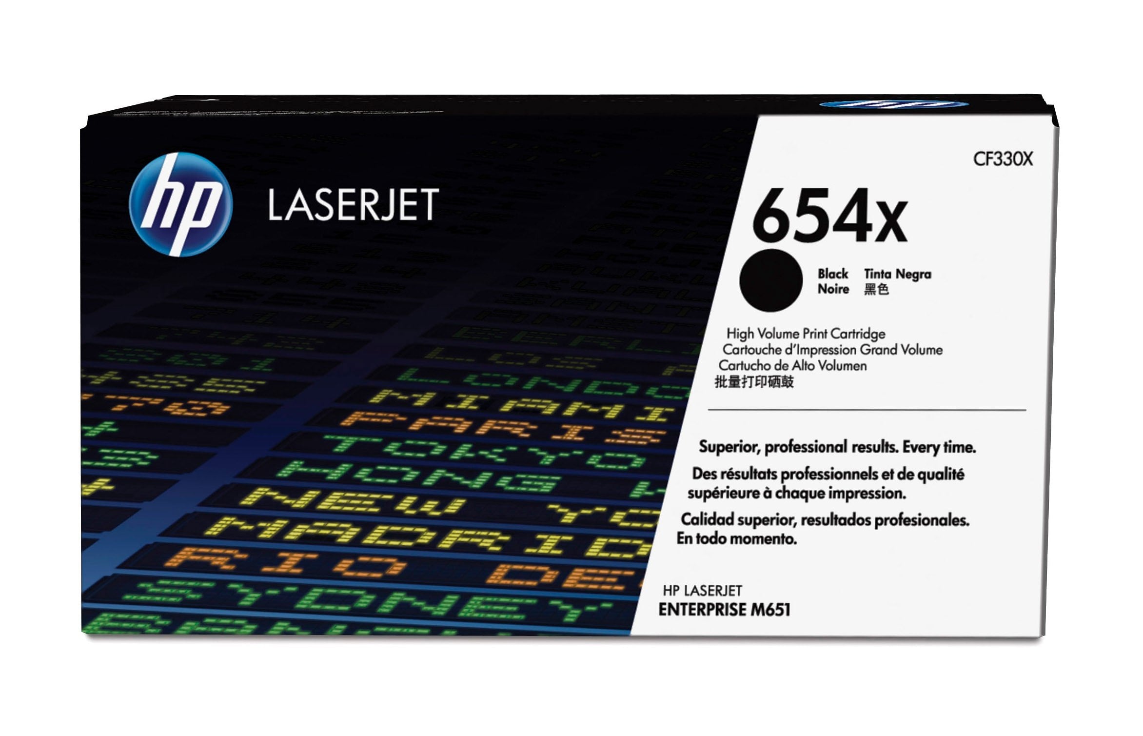 EAN 0886112501174 - HP 654X High Yield Black Original LaserJet Toner Cartridge cartucho de tóner 1 pieza(s) imagen 1