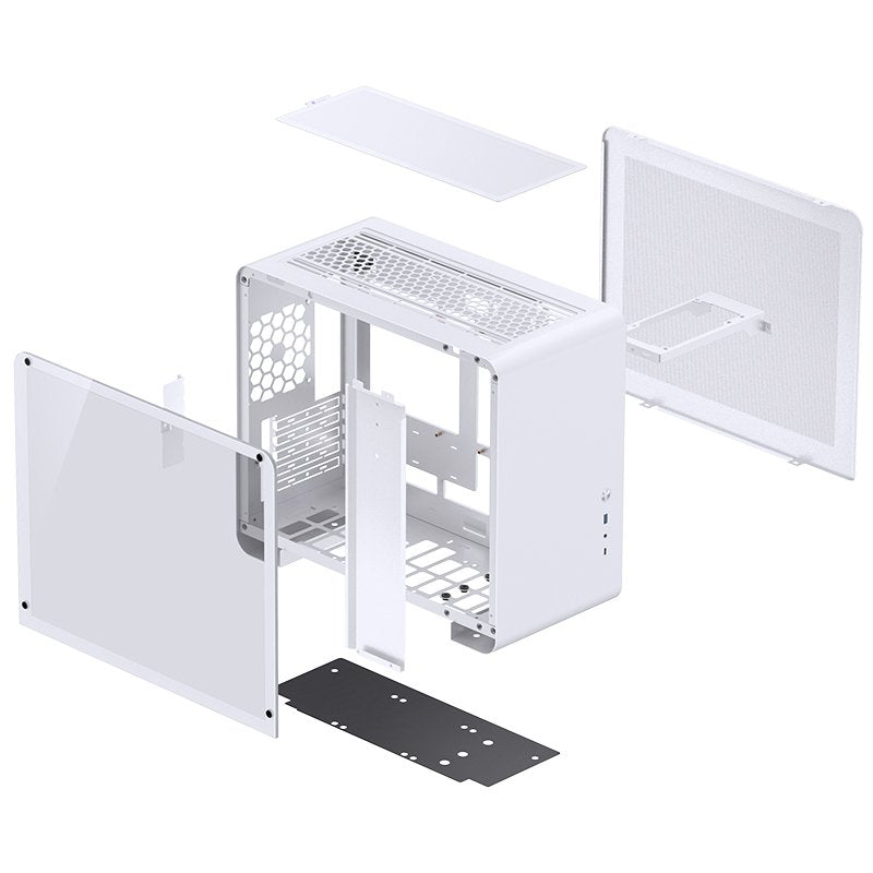 Jonsbo U4 Mini Micro-Atx-Gehäuse, Temperojo Glass - Blanco