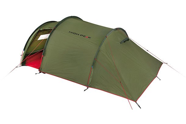 High Peak Carpa Túnel Falcon 4 Verde/Rojo Con Tija Para Equipaje 10327