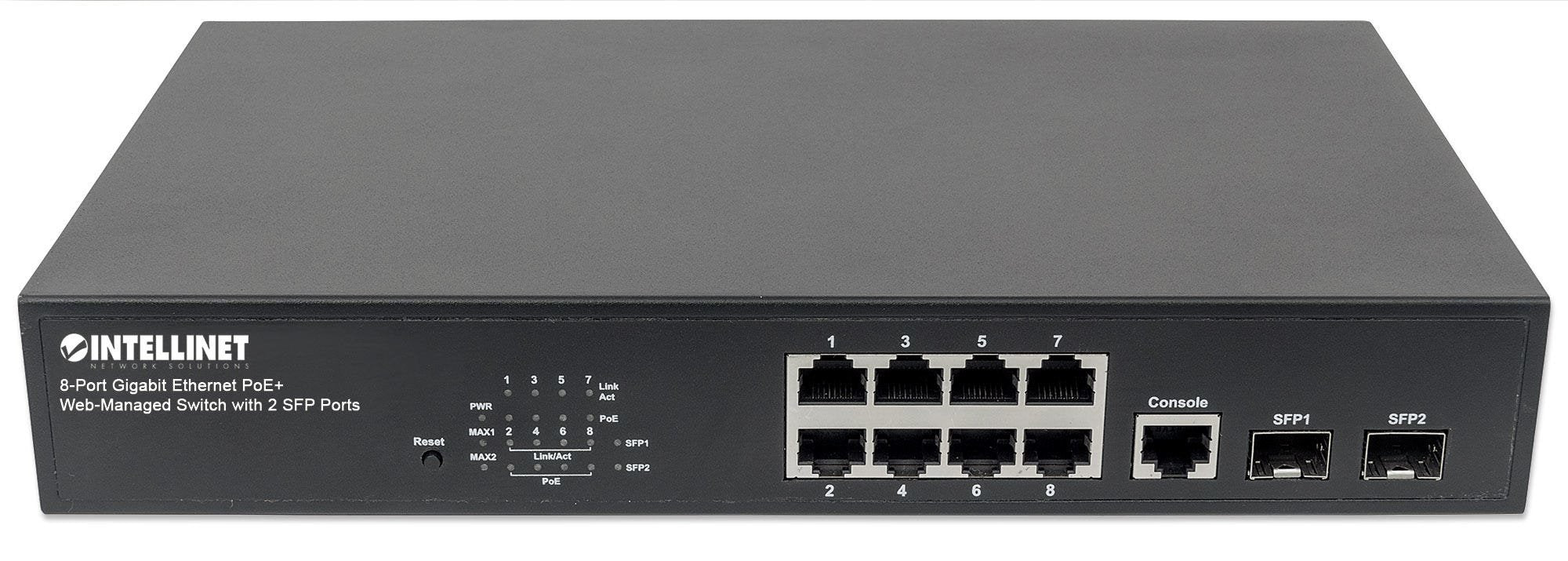 EAN 0766623561167 - Intellinet 561167 switch Gestionado Gigabit Ethernet (10/100/1000) Energía sobre Ethernet (PoE) Negro imagen 4