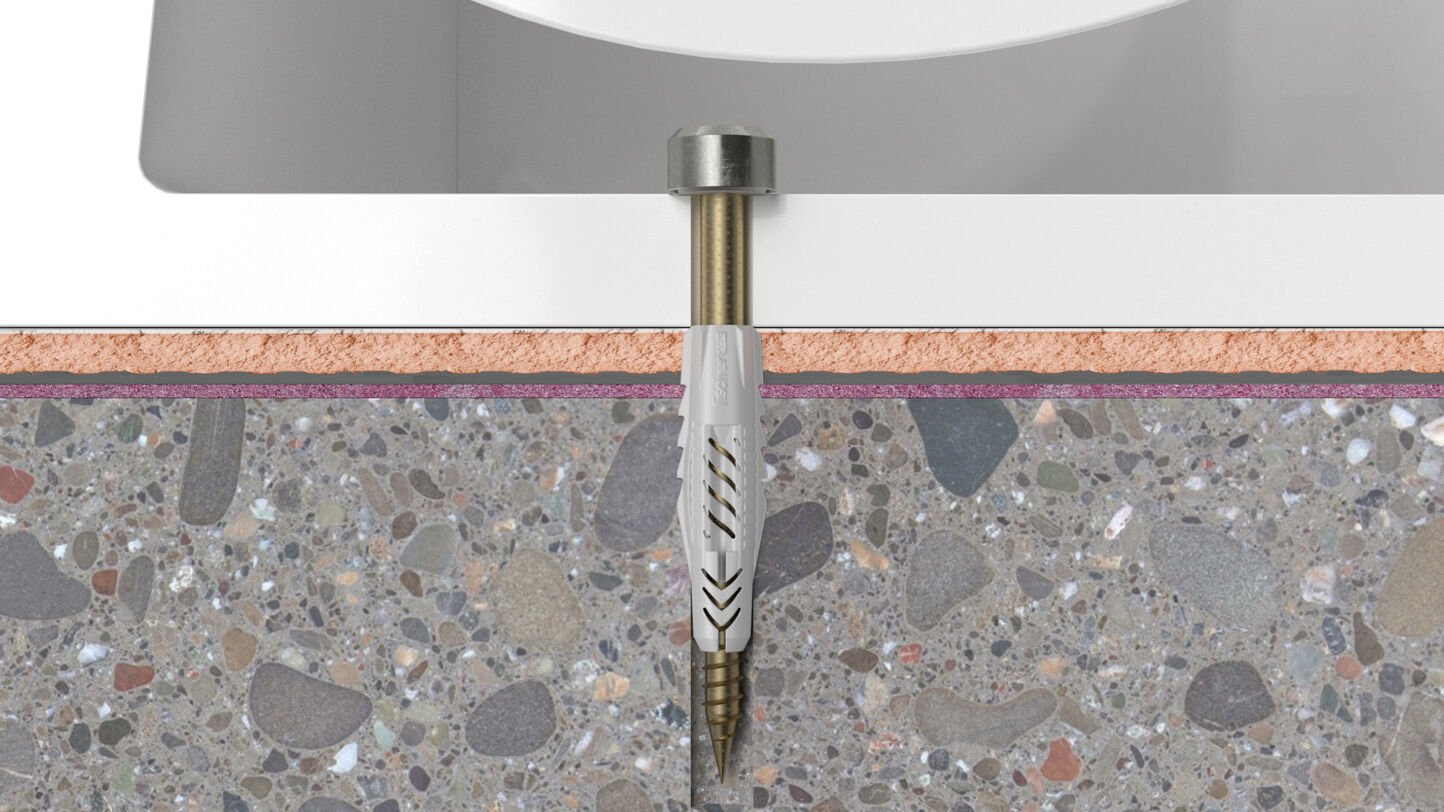 Fischer Set De Fijación Wc N, Pasador (Gris Claro, 2 Piezas, Para Inodoros De Pie) 083628