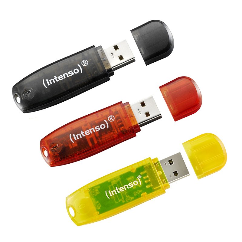Intenso Rainbow Line 8gb Usb Stick 2.0 Multipack X3 Bunt