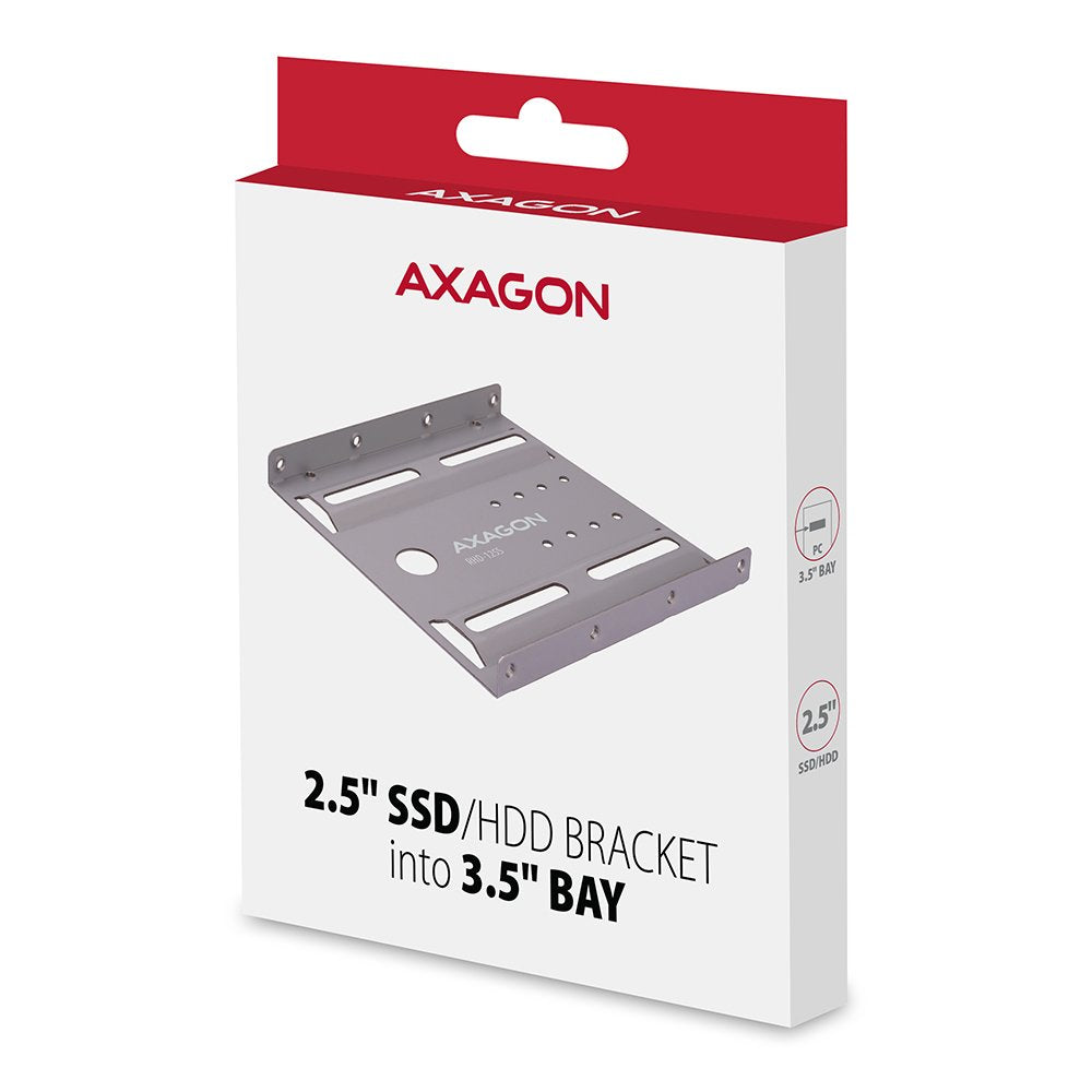 EAN 8595247905499 - Axagon RHD-125B Halterahmen für 1x 2.5\" im 3.5\" Slot - grau Gris Metal imagen 8