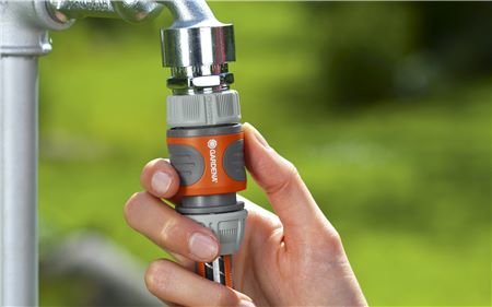 Gardena 18216-20 Accesorio Para Manguera Conector De Manguera De Plástico, Caucho Gris, Naranja 1 Pieza(S)