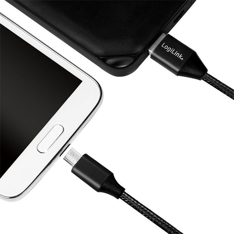 EAN 4052792052701 - LogiLink CU0143 cable USB USB 2.0 0,3 m USB A Micro-USB B Negro imagen 3