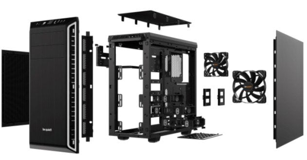 Caja Pc Be Quiet! Torre Atx Pure Base 600 Black/Silver 2 Ventiladores/Insonorizada Bg022