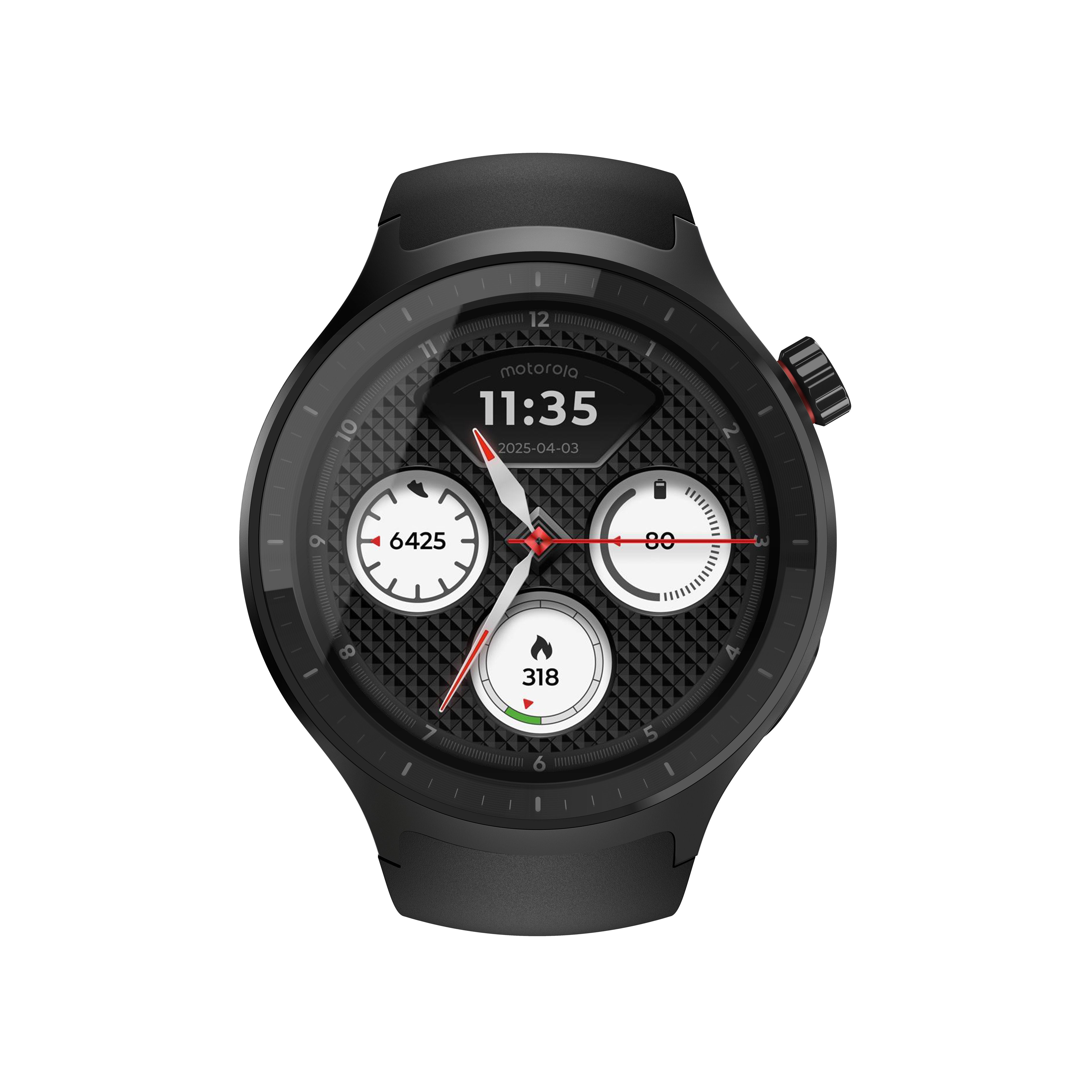 Motorola Moto Watch Negro Mate Reloj Inteligente Con Banda Silicona Pantone Volcanic Ash Pantalla Luminosa 1.4" 4 Gb Bluetooth 40 G