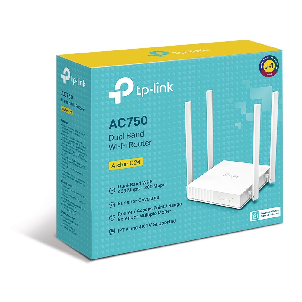EAN 6935364089474 - TP-Link ARCHER C24 router inalámbrico Ethernet rápido Doble banda (2,4 GHz / 5 GHz) Blanco imagen 4