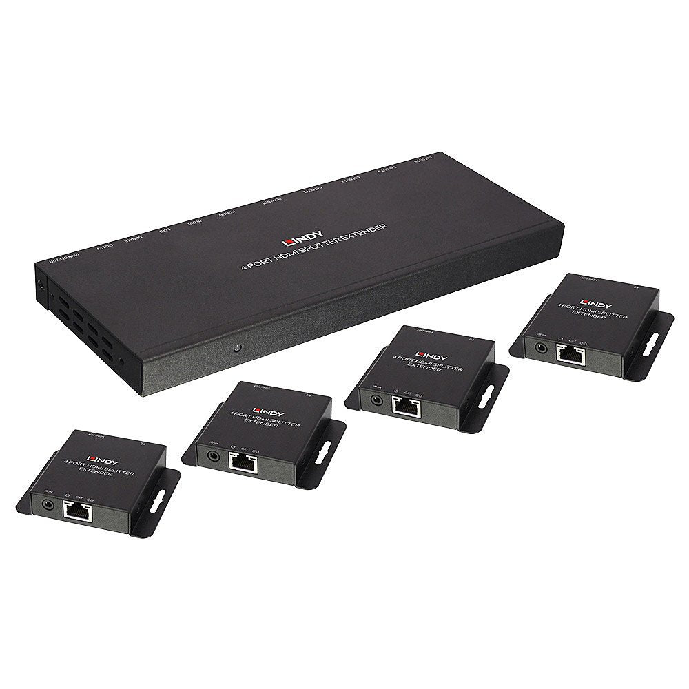 Extensor Y Divisor Lindy Hdmi E Ir Cat6 Loop Out 4 Puertos 50m
