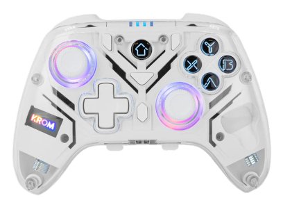 EAN 8436587974977 - Krom NXKROMKRYSTAL mando y volante Transparente, Blanco Bluetooth/USB Gamepad Analógico/Digital Android, imagen 1