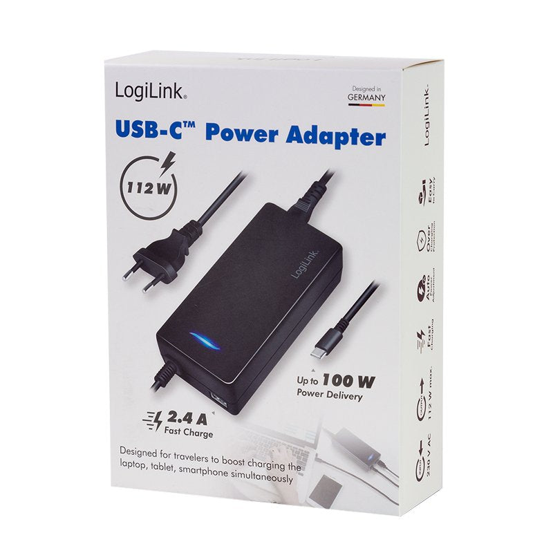Logilink Usb-C Ladeadaptador Usb-C 100w, Usb-A 12w