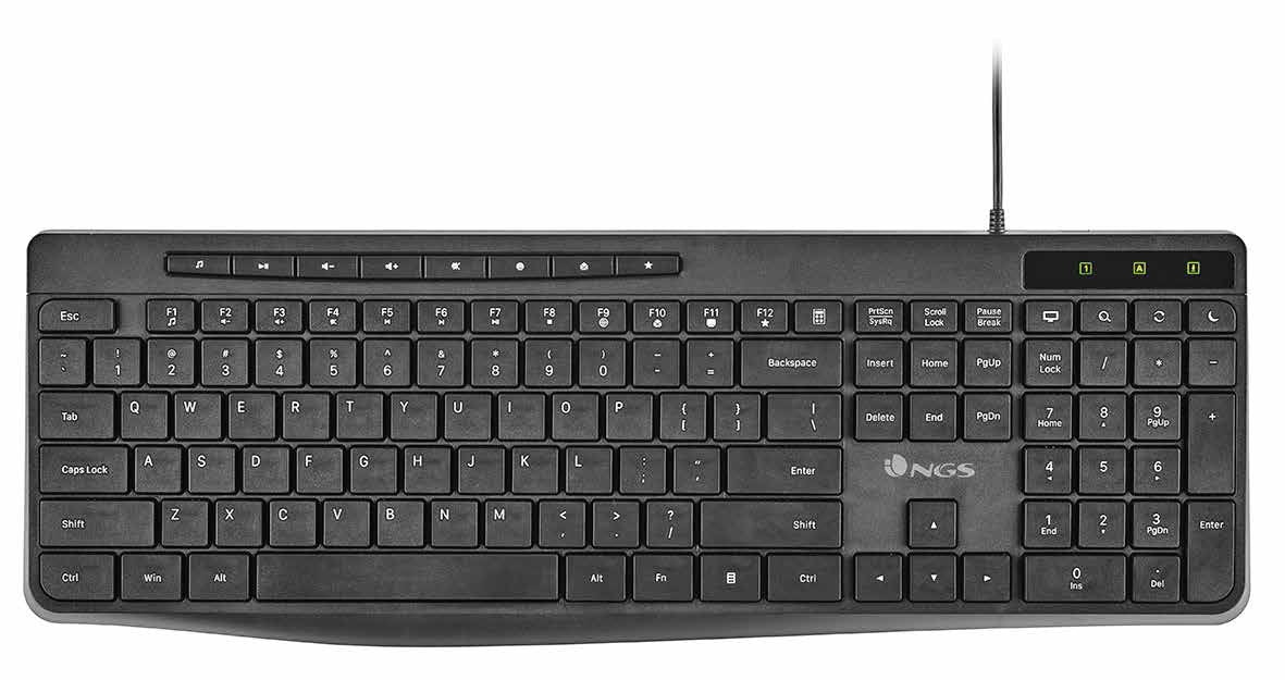 Teclado Con Cable Ngs Spectra (Negro)