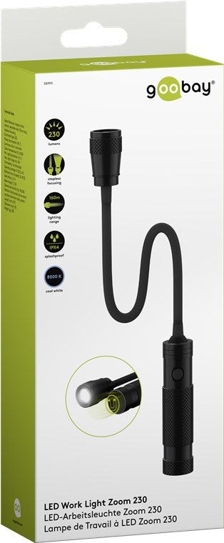 Luz De Trabajo Led Zoom 230 
Con 230 Lm Y Luz Blanca Fría (8000 K), Ideal Para El Trabajo, El Ocio Y La Asistencia En Carretera