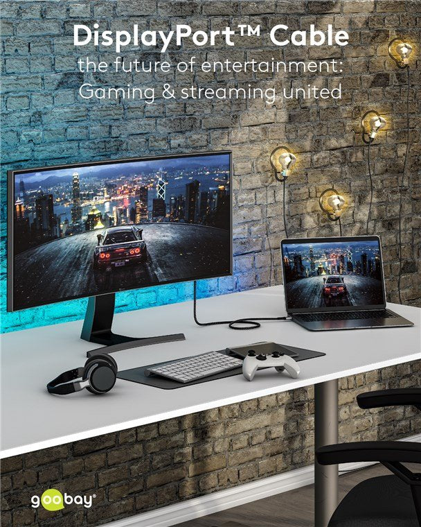 Goobay Displayport Cable 2.0 2.1, 54 Gbit S