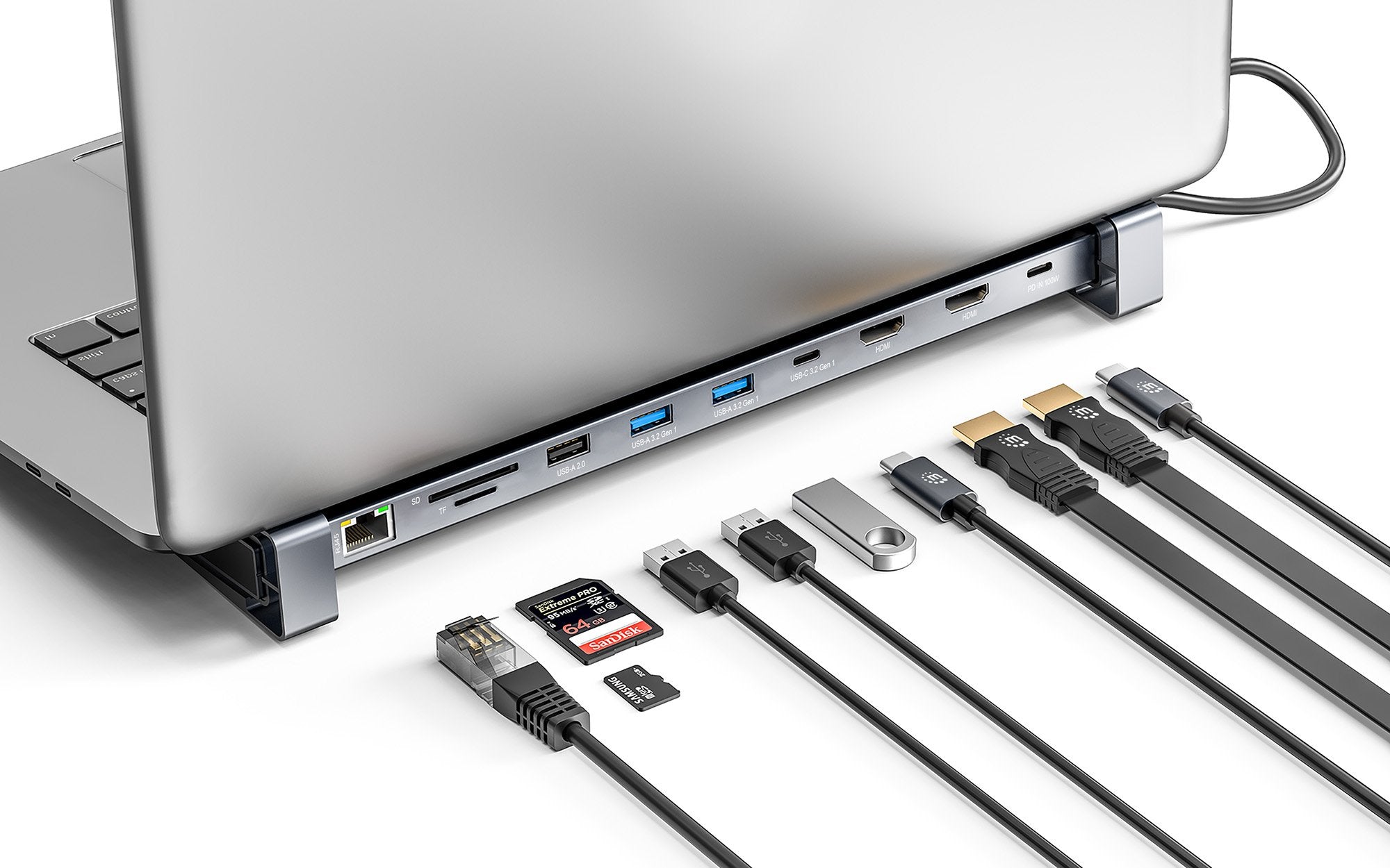Dockin Manhattan 10-In-1 4k Usb-C Pd Gmation 2xhdmi