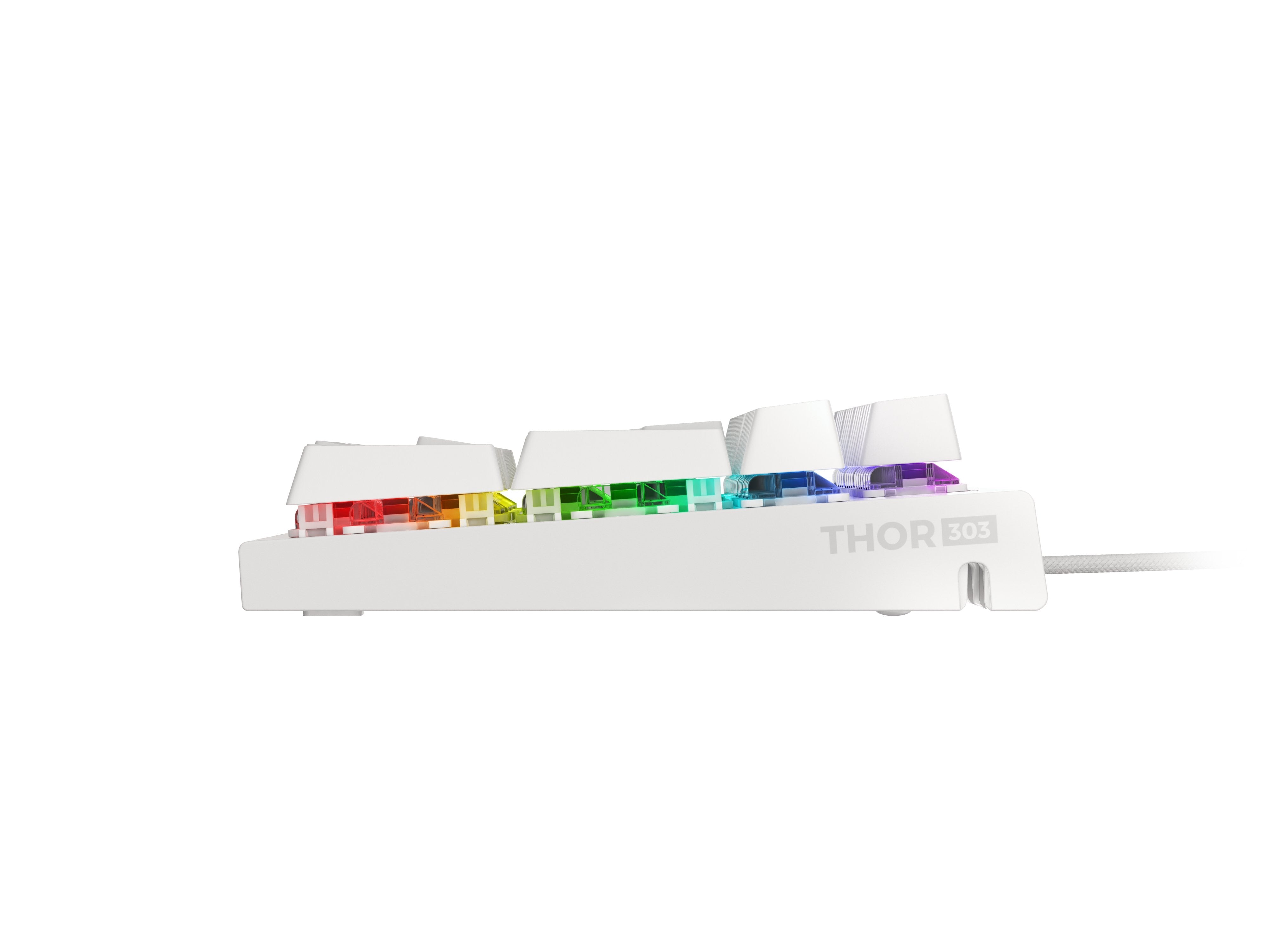 Teclado (Ingles) Mecánico Gaming Genesis Thor 303 Blanco Ee. Uu. Rgb