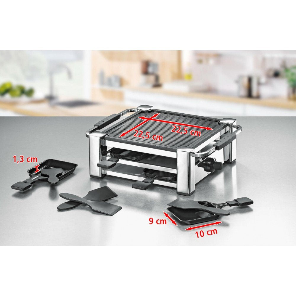 EAN 4001797238009 - Rommelsbacher RCC 1000 parrilla de interior 4 personas(s) 1000 W Negro, Cromo imagen 4
