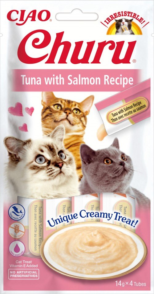 Golosina Para Gatos Inaba Churu Atún Con Salmón 4x14 G