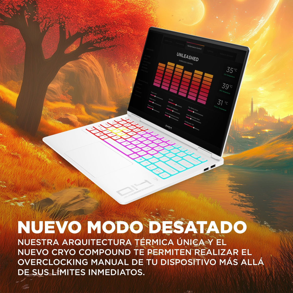 Portátil Gaming Hp Omen Transcend 14 Fb1005ns 14" 3k Intel Core Ultra 9 285h 64gb Ram 1tb Ssd Geforce Rtx 5070 Sin Sistema Operativo