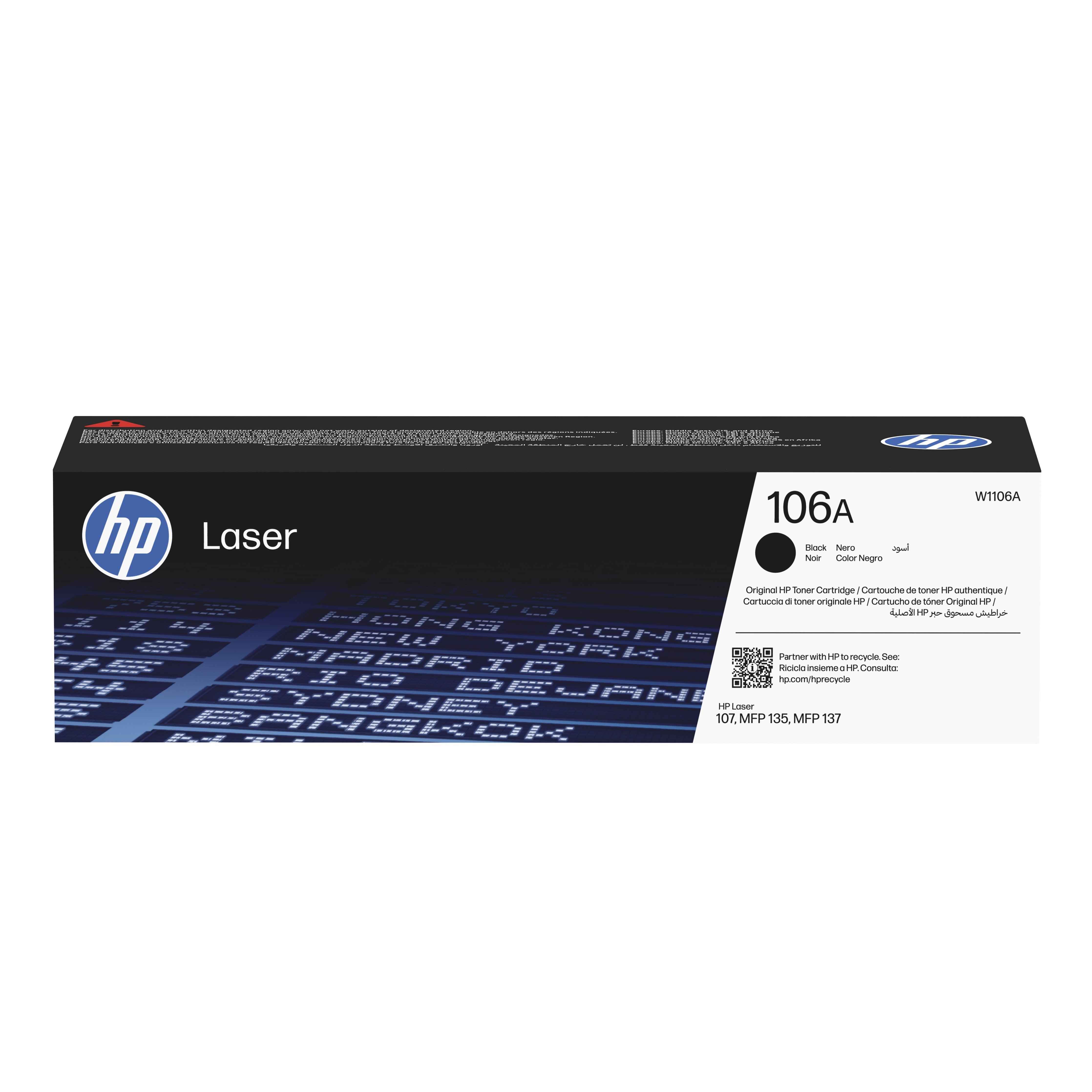 EAN 0193424172702 - HP 106A Black Original Laser Toner Cartridge cartucho de tóner 1 pieza(s) imagen 1
