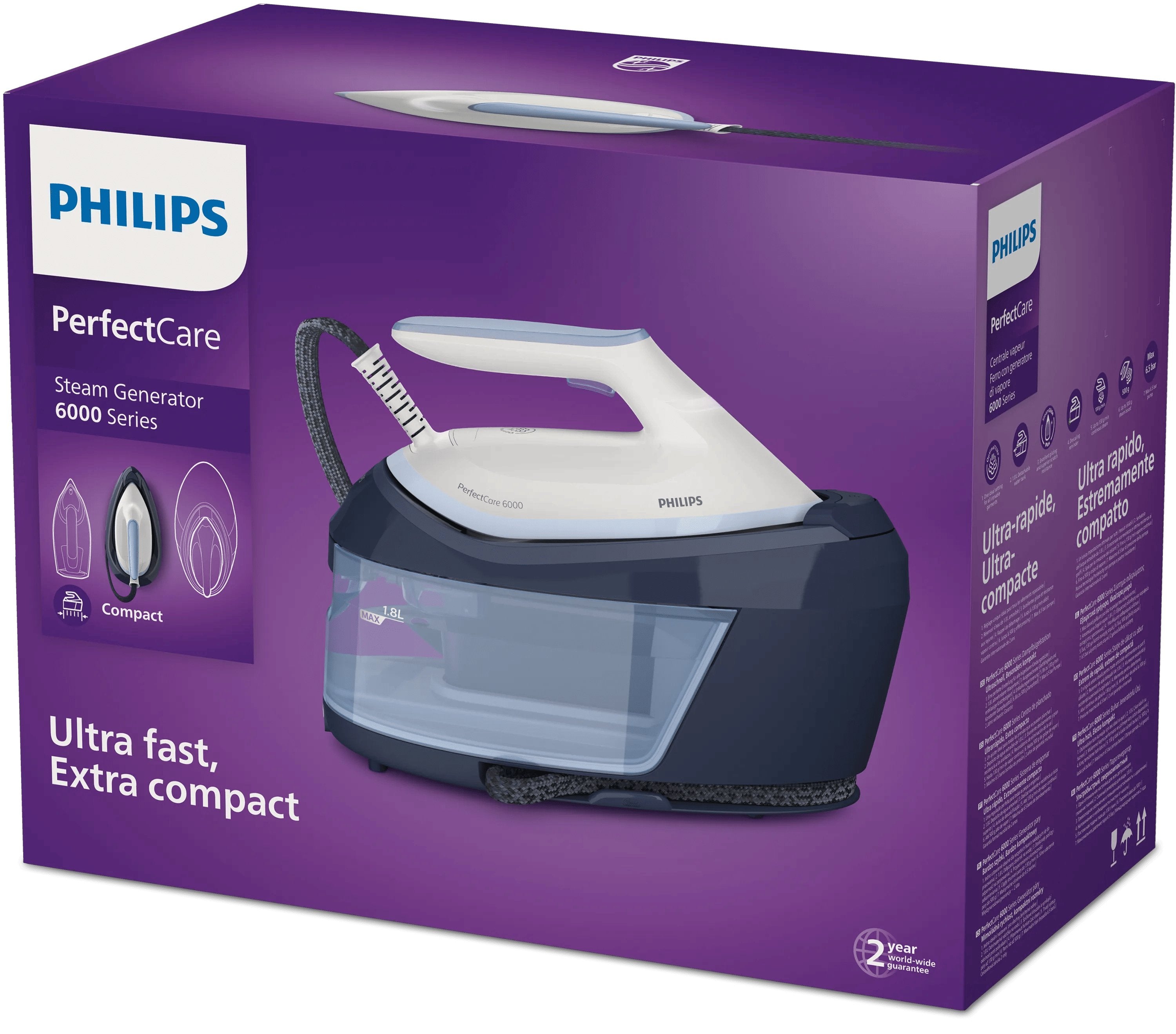 EAN 8720389015311 - Philips 6000 series PSG6026/20 estación plancha al vapor 2400 W 1,8 L Suela SteamGlide Plus Gris imagen 5