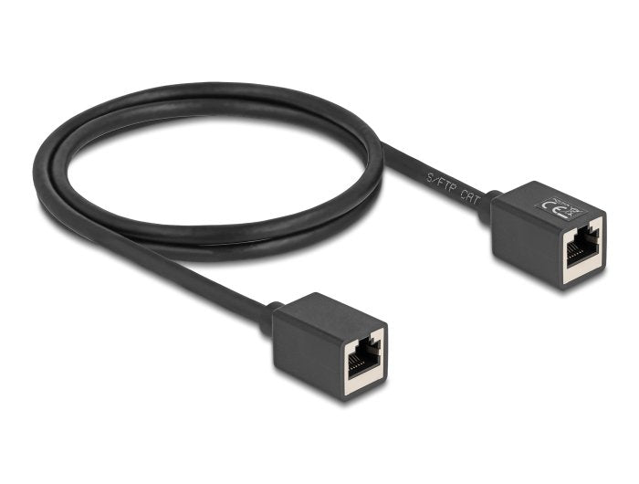 Delock Netzwerk Verlängerungscable Kupplung Rj45 Buchse Zu Rj45 Buchse Cat.6a S Ftp 1 M Schwarz