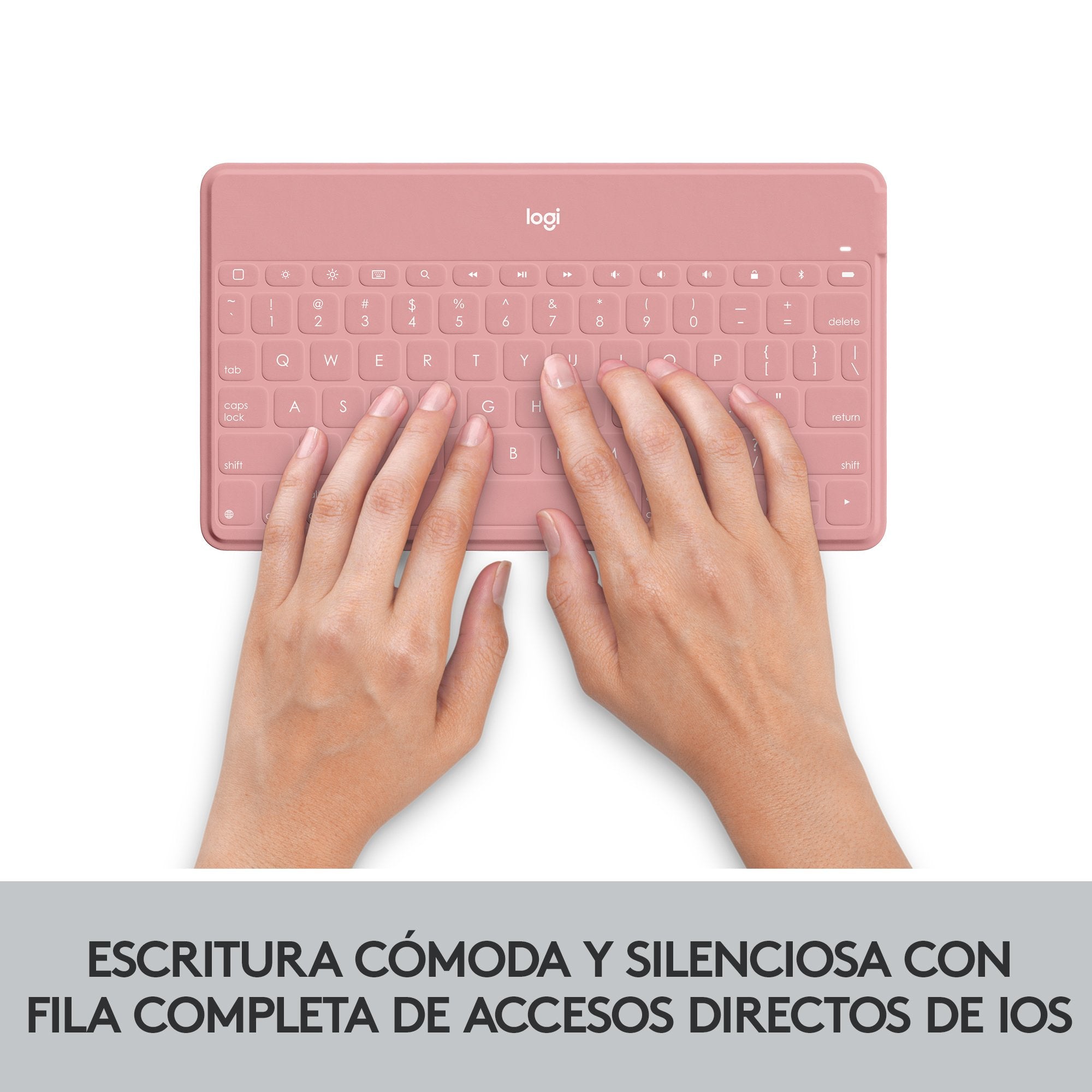 Teclado Compacto Inalámbrico Por Bluetooth Logitech Keys-To-Go Para Iphone Rosa