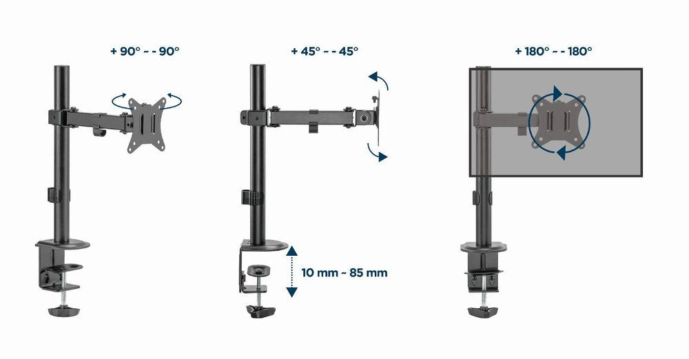 EAN 8716309127585 - Gembird MA-D1-03 soporte para monitor 81,3 cm (32") Escritorio Negro imagen 12
