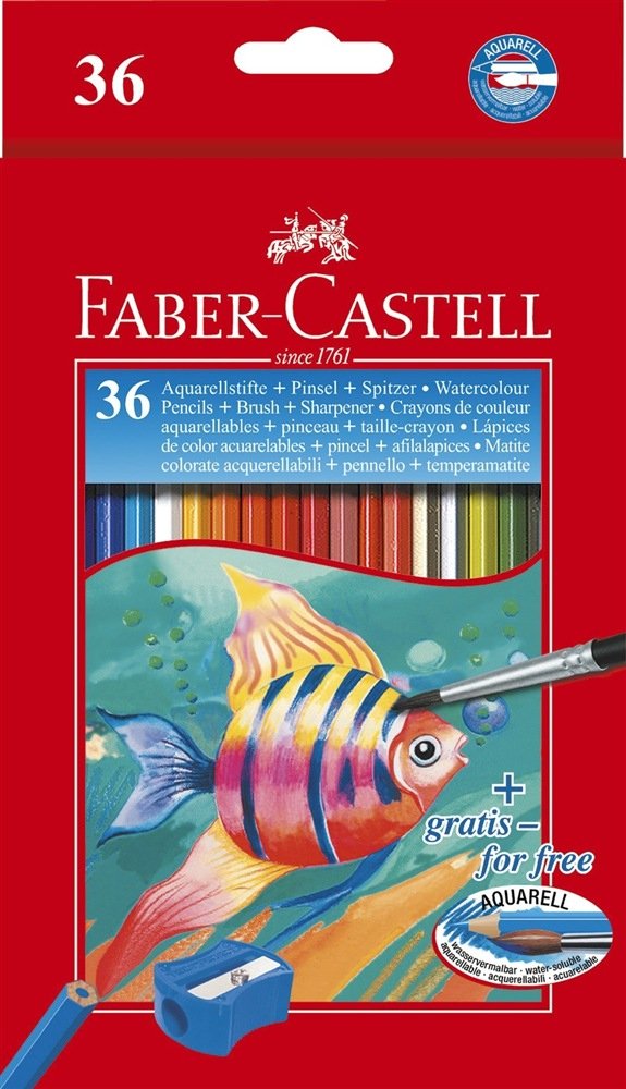 Faber Castell Lápices De Colores Acuarelables Classic C/Sacapuntas -Estuche De 36u-