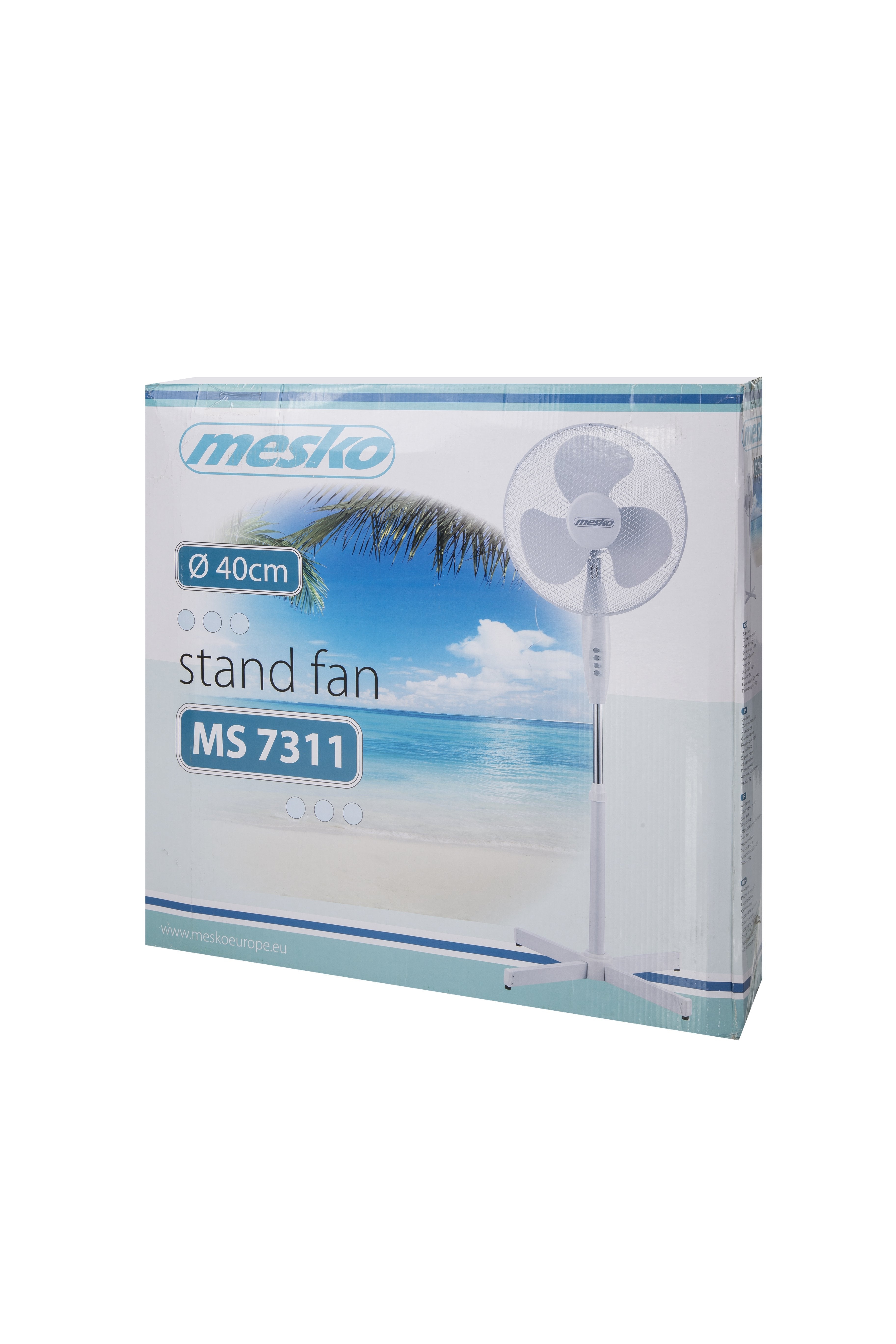 Ventilador Pie Oscilante 40 Cm, 3 Velocidades, Altura Ajustable, Bloqueo Oscilación Negro 90w Mesko Ms 7311