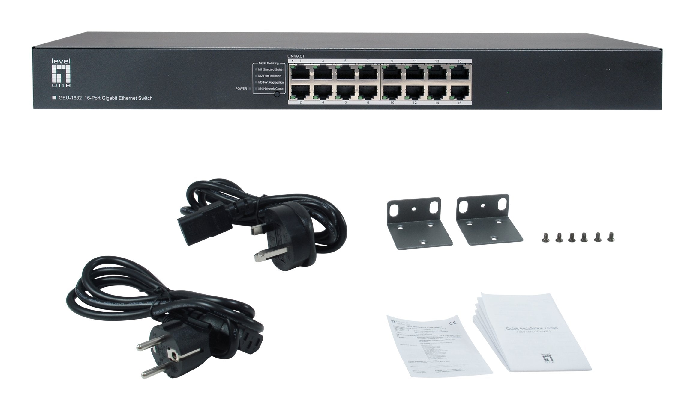 Levelone Switch 16xge 19" Unmanaged Metall