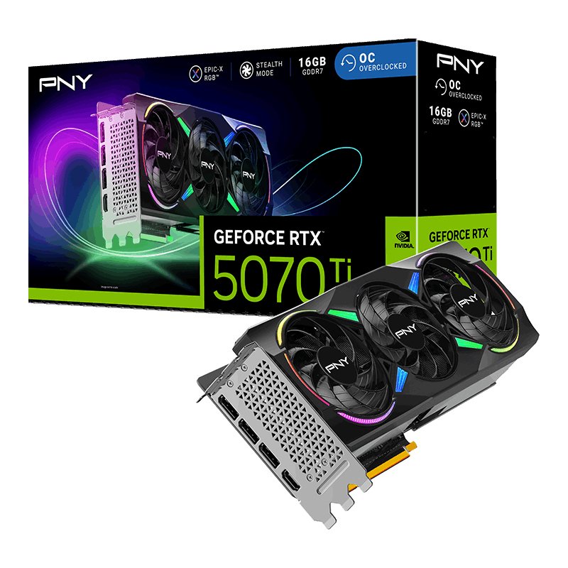 Tarjeta Grafica Pny Geforce Rtx 5070 Ti Argb Epic-X Rgb Nvidia 16 Gb Gddr7