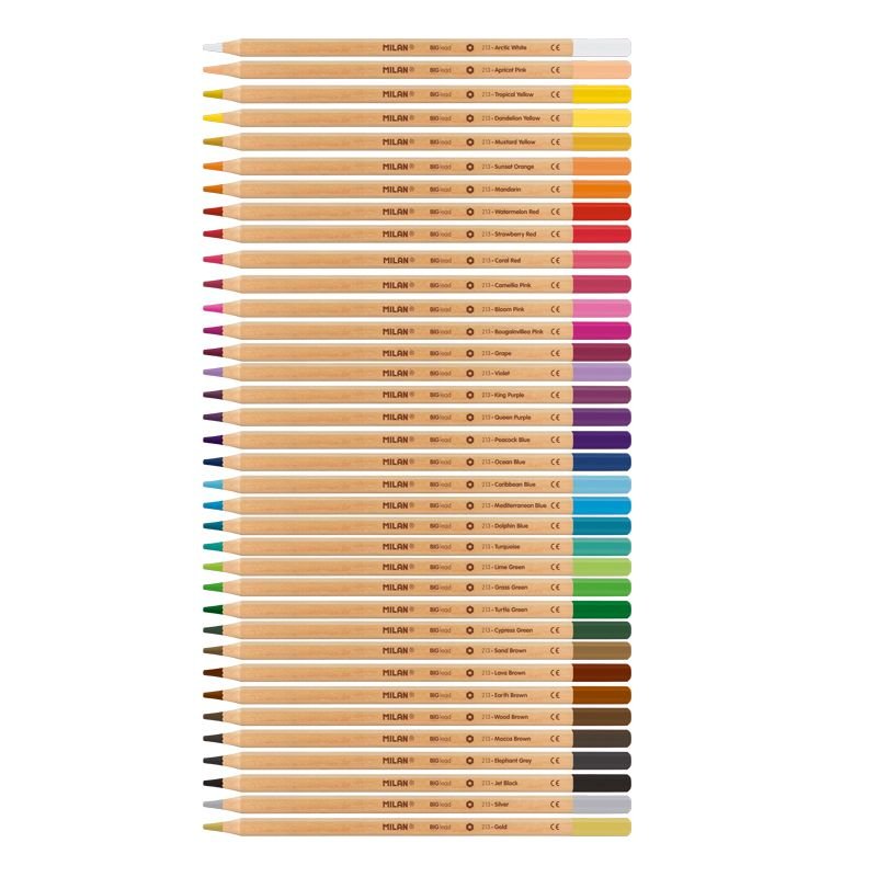 Milan Estuche Metálico 36 Lápices De Colores Mina Gruesa Surtidos