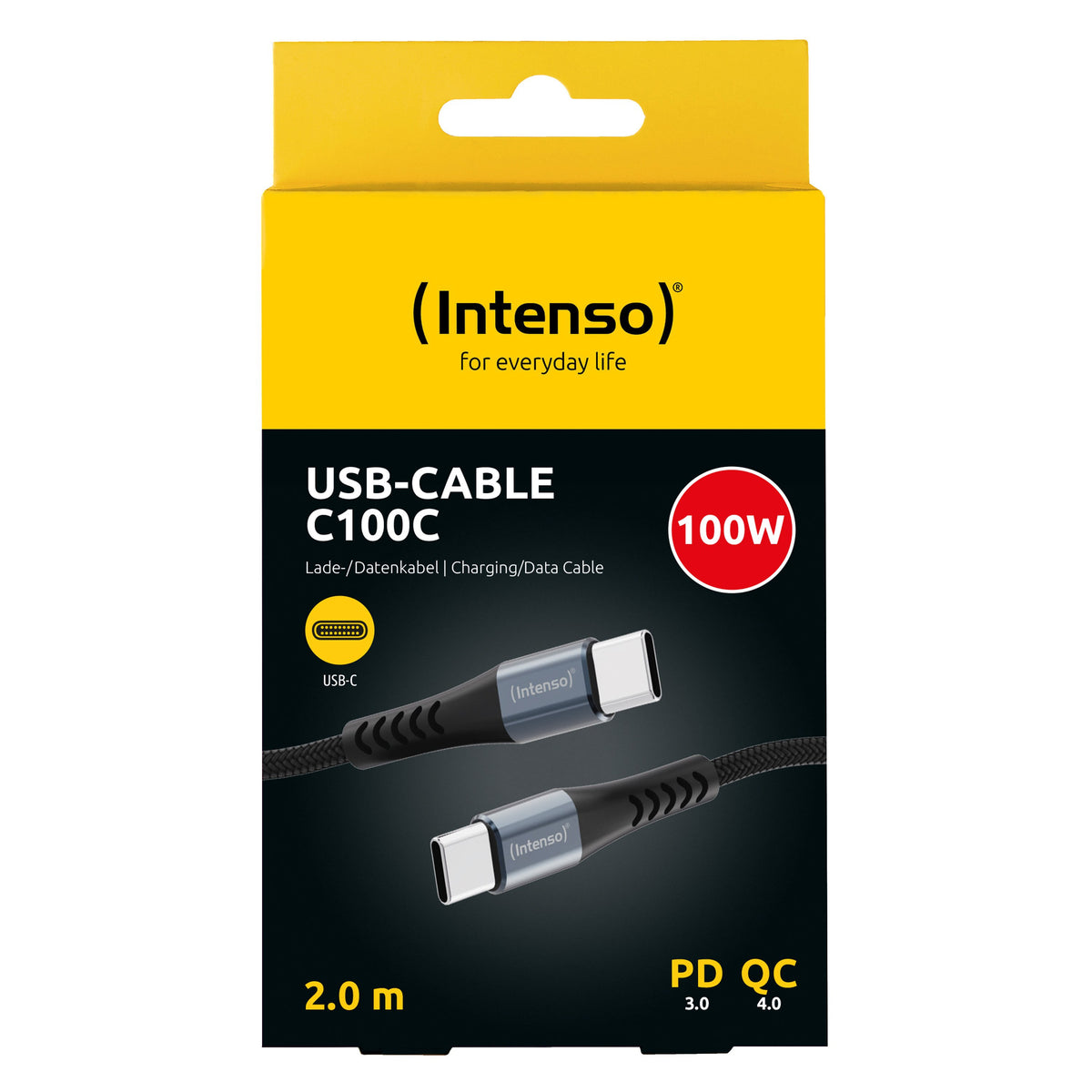 EAN 4034303039043 - Intenso C100C cable USB USB 2.0 2 m USB C 480 Gbit/s 100 W Negro imagen 2