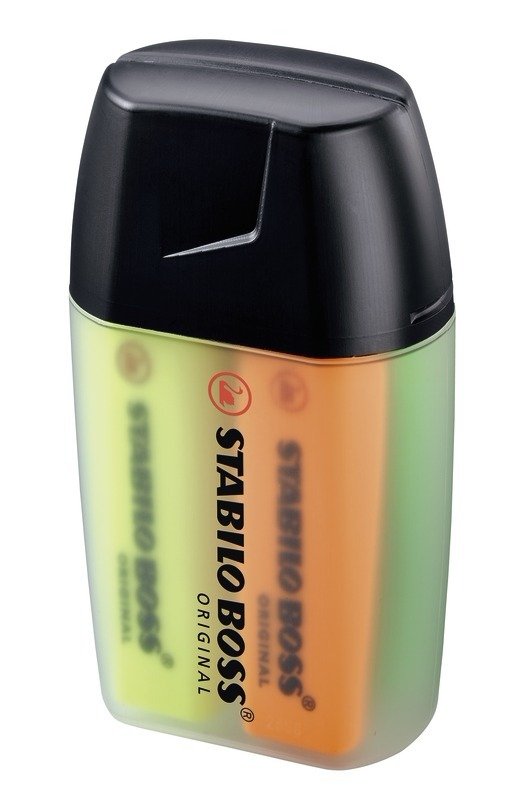 Stabilo Boss 70 Big Boss Pack De 4 Marcadores Fluorescentes - Trazo Entre 2 Y 5mm - Recargable - Tinta Con Base De Agua - Colores Surtidos
