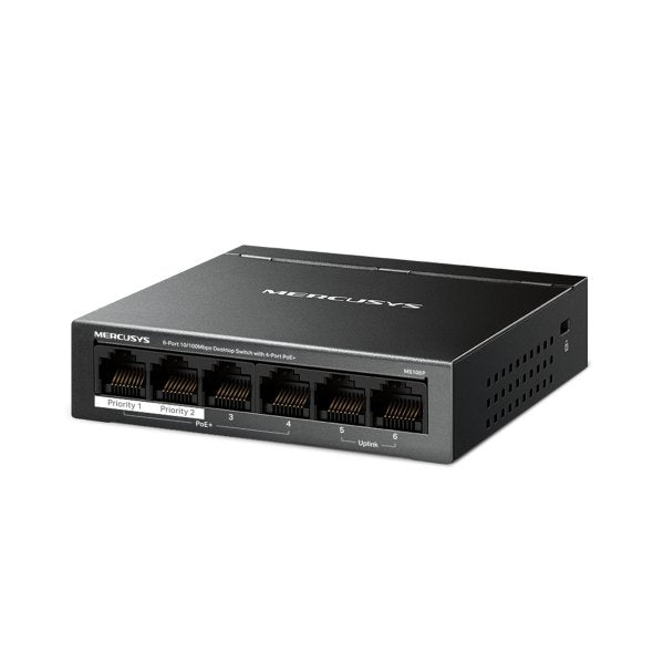 Switch Poe+ No Gestionable Mercusys Ms106p 6p 6xrj45 100mbps Poe+ 40w 250m