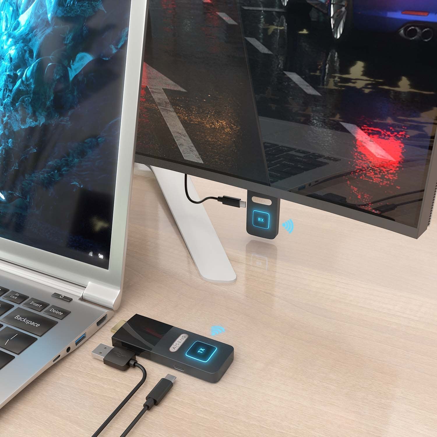 Aisens Hdmi Inalambrico 1080p 30m, Negro