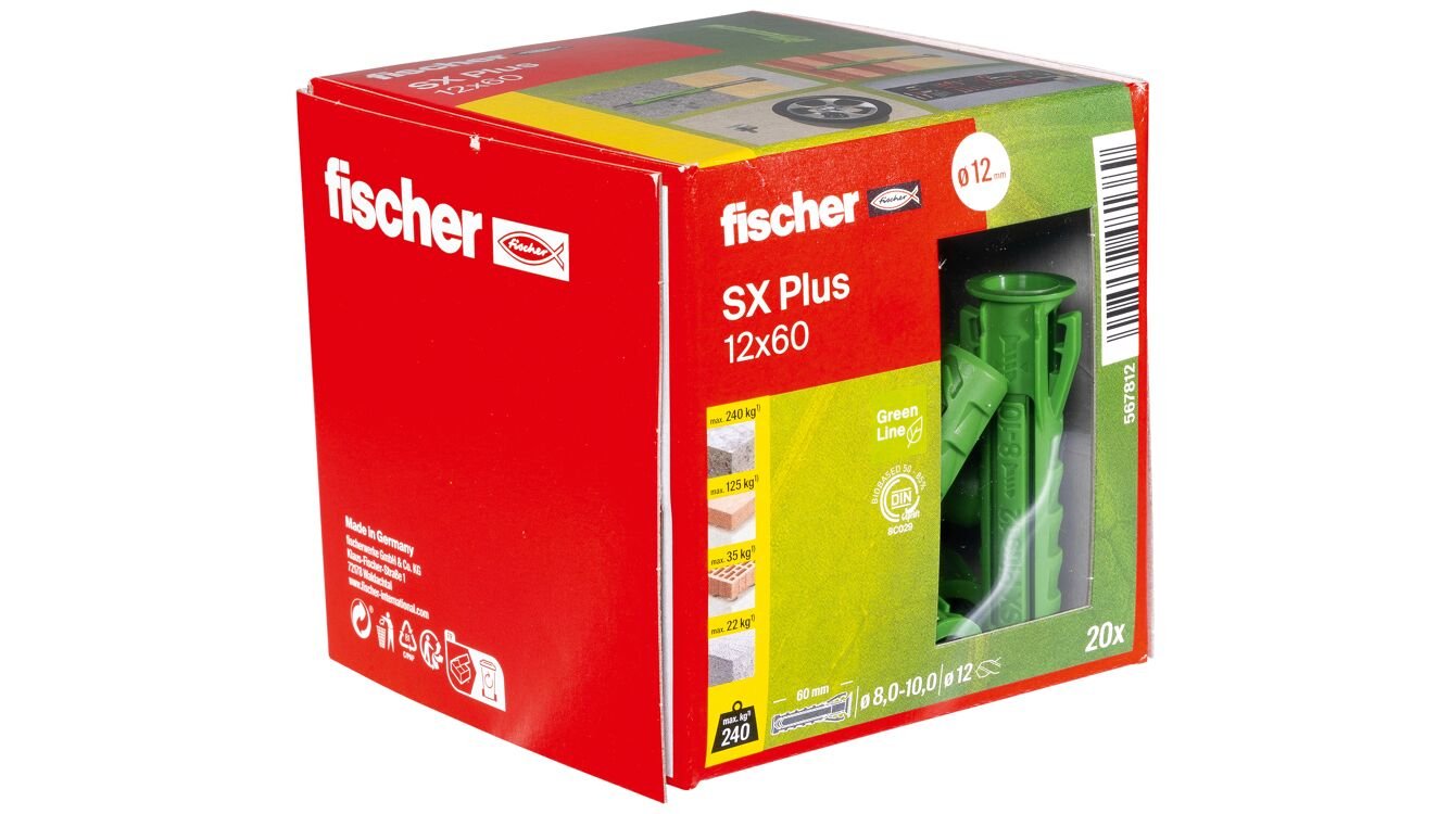 EAN 4048962481389 - Fischer 567812 tornillo de anclaje y taco 20 pieza(s) Anclaje de expansión 60 mm imagen 4