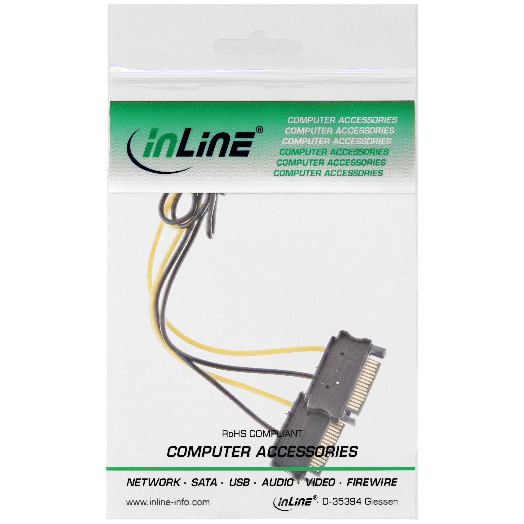 Adaptador De Alimentación Inline, 2 Conectores Sata A Conector Pci-Express De 8 Pines, 0,15 M